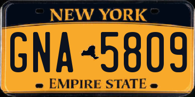 NY license plate GNA5809