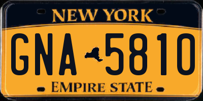NY license plate GNA5810