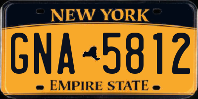 NY license plate GNA5812
