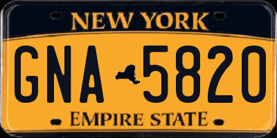 NY license plate GNA5820