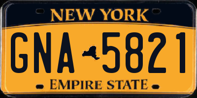 NY license plate GNA5821