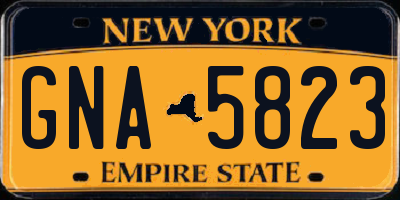 NY license plate GNA5823