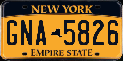 NY license plate GNA5826