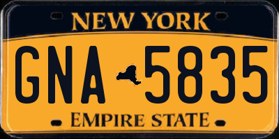 NY license plate GNA5835