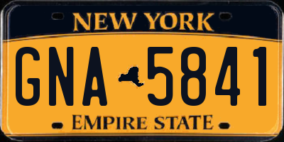 NY license plate GNA5841