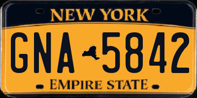 NY license plate GNA5842