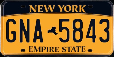 NY license plate GNA5843