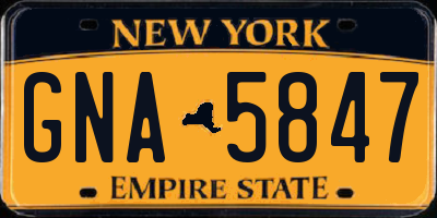 NY license plate GNA5847
