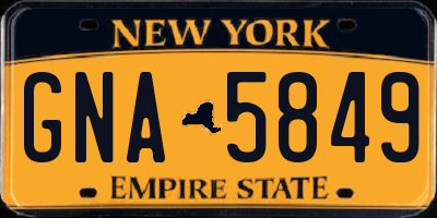 NY license plate GNA5849