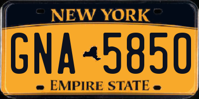 NY license plate GNA5850