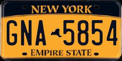 NY license plate GNA5854