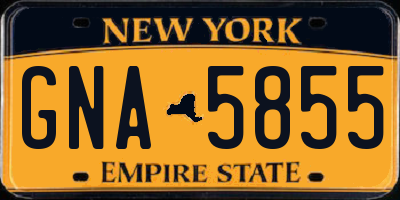 NY license plate GNA5855