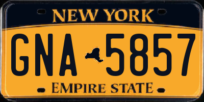NY license plate GNA5857