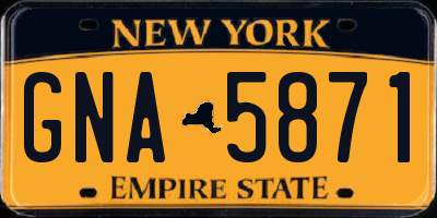 NY license plate GNA5871
