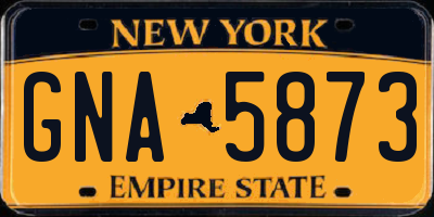 NY license plate GNA5873