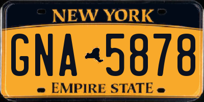 NY license plate GNA5878