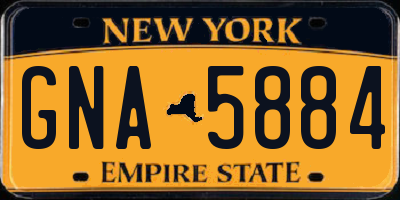 NY license plate GNA5884