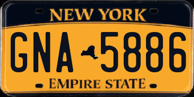 NY license plate GNA5886