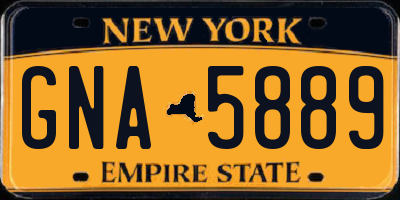 NY license plate GNA5889