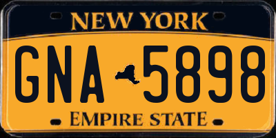 NY license plate GNA5898