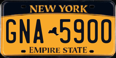 NY license plate GNA5900