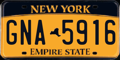 NY license plate GNA5916