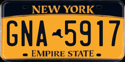 NY license plate GNA5917