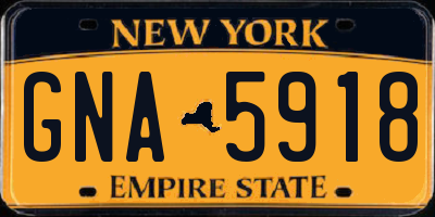 NY license plate GNA5918