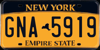 NY license plate GNA5919
