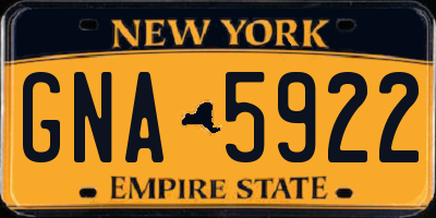 NY license plate GNA5922