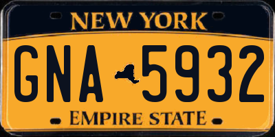 NY license plate GNA5932