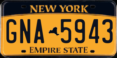 NY license plate GNA5943