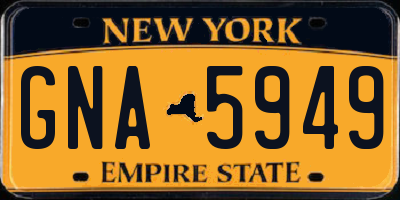 NY license plate GNA5949