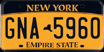 NY license plate GNA5960