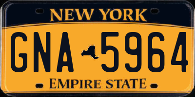 NY license plate GNA5964