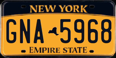 NY license plate GNA5968