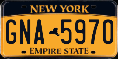NY license plate GNA5970