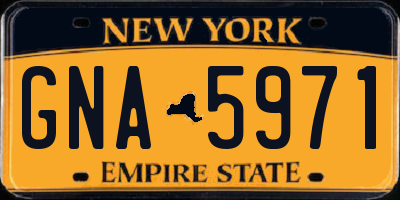 NY license plate GNA5971