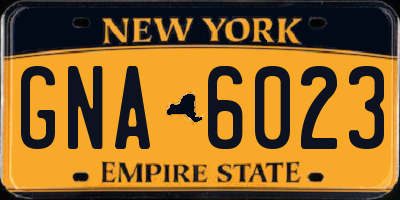 NY license plate GNA6023