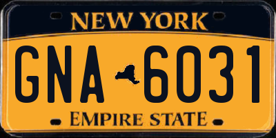 NY license plate GNA6031
