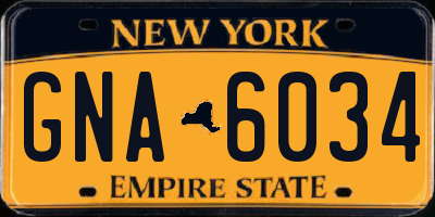 NY license plate GNA6034