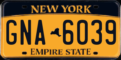 NY license plate GNA6039