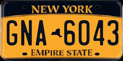 NY license plate GNA6043