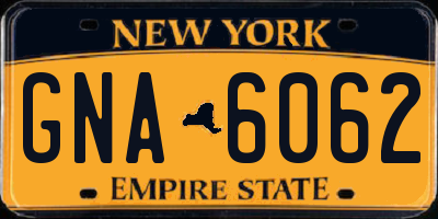 NY license plate GNA6062