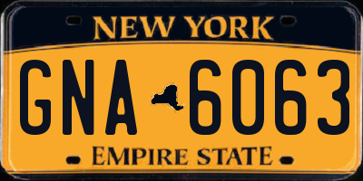 NY license plate GNA6063