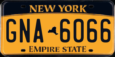 NY license plate GNA6066