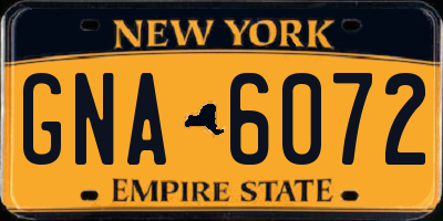 NY license plate GNA6072