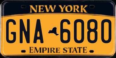 NY license plate GNA6080