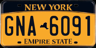 NY license plate GNA6091