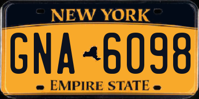 NY license plate GNA6098